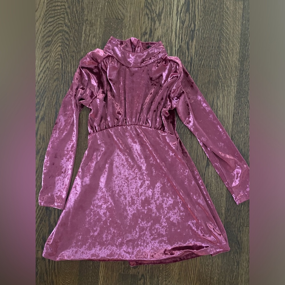 Neon rebels velvet magenta girls dress
